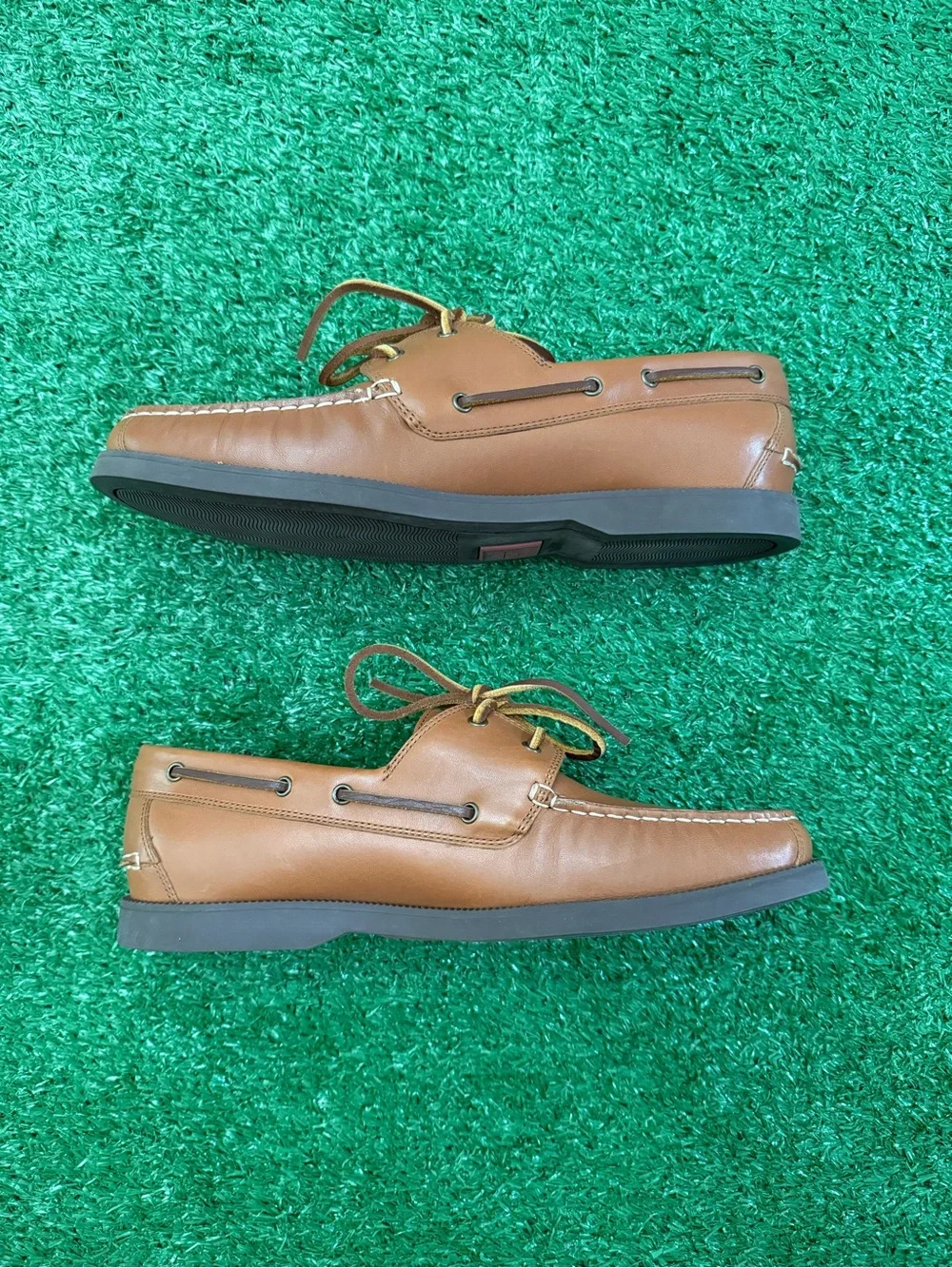 Cole Haan Men’s Grand+ Bowside Leather Boat Shoes – Size 7.5